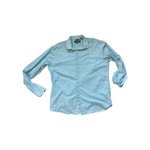 Stacy Adams Cotton Ditsy Floral Button Up Shirt  Size 18.5 38/39